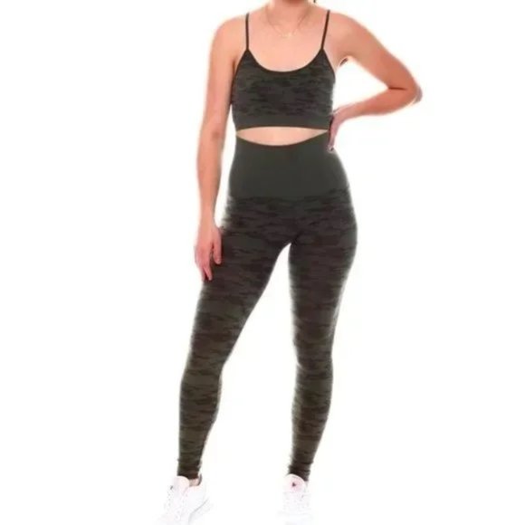 Star & Ivy Olive Bralette Legging Elasticized Set SZ M - Picture 1 of 9